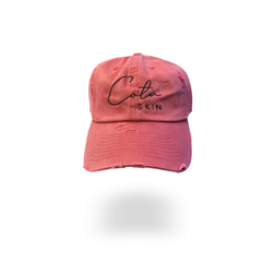 We wanted to go a little bit further with protecting our Cota Cousins in this heat! What would be more perfect than our adjustable, signature logo Cota Dad Hats? Color: Ruby Red Also Available in three more trendy colors: Tiffany Teal Sassy Salmon Cota Rose FIT MOST HEADS: Ideal for busy moms, perfect for quick outings between hair appointments, and excellent for workouts at the gym! Specifications: Material: Denim, Distressed