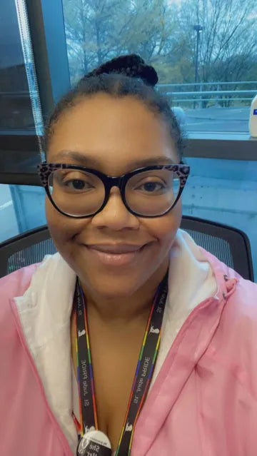 Khrissaundra K., a Cota customer, in the photo she shared with her review